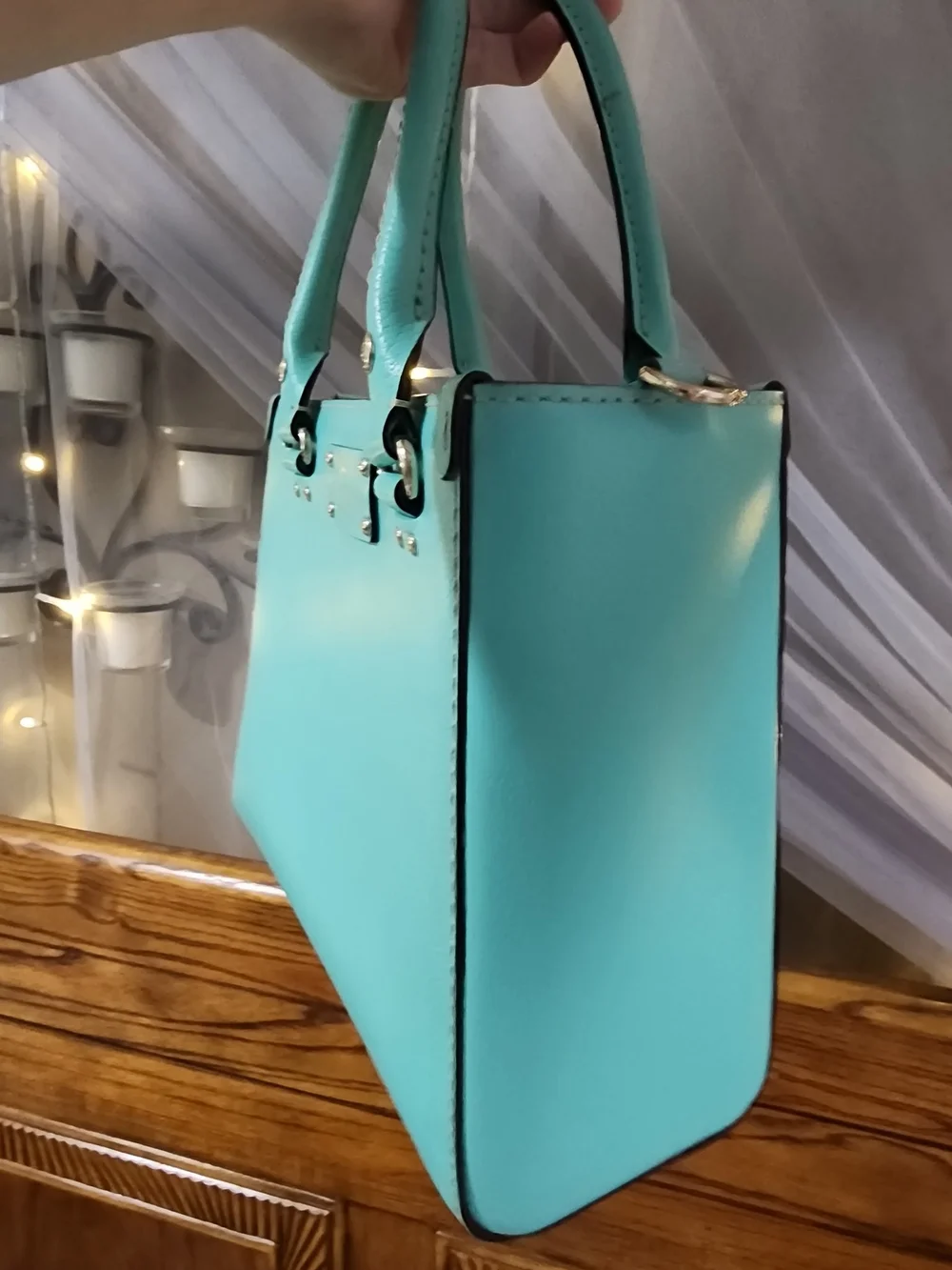 kate spade Turquoise Leather Satchel with Gold Hardware Crossbody Strap Included